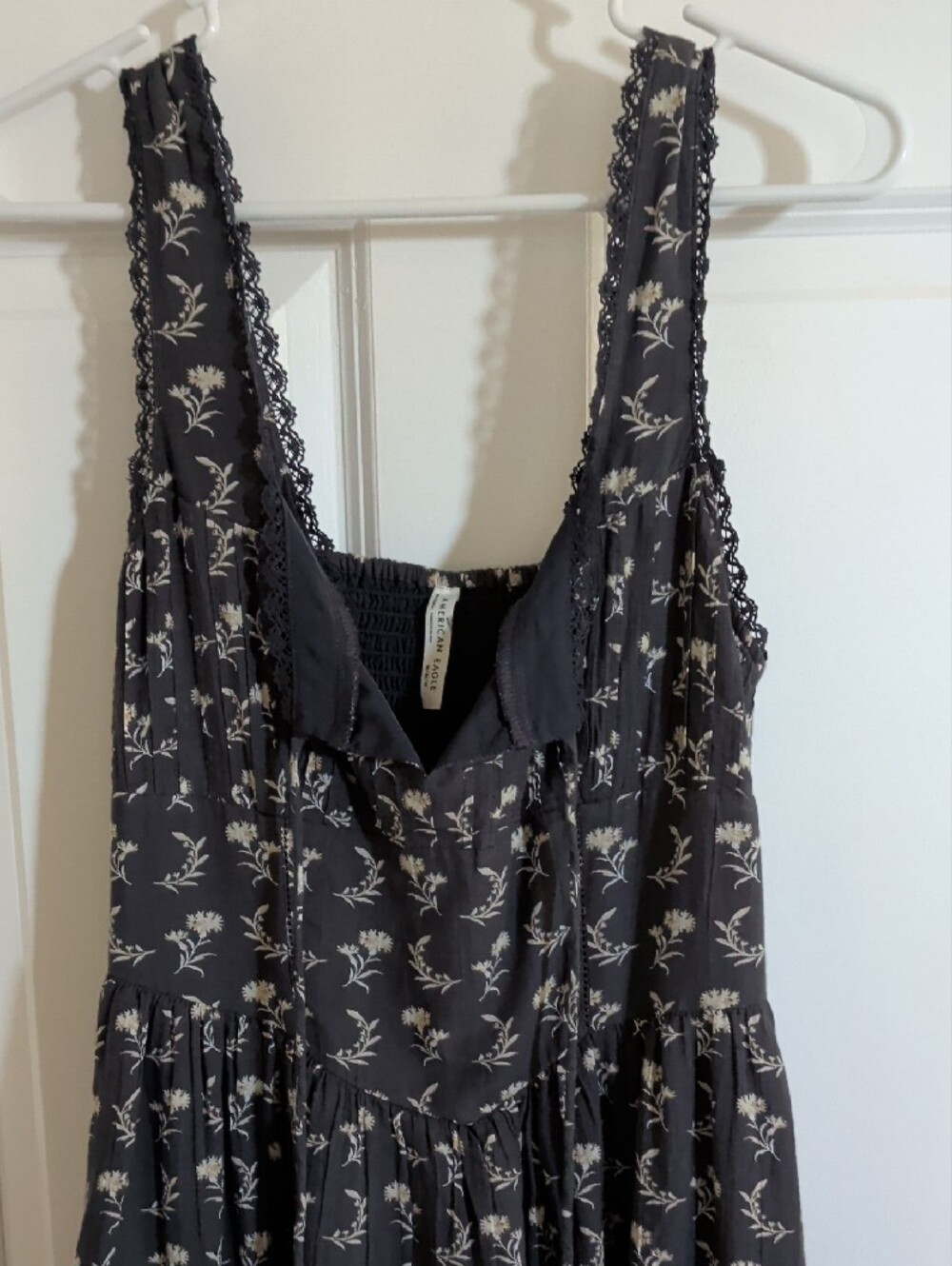 American Eagle Outfitters Blue Gray Floral Maxi Dress - Picture 3 of 7